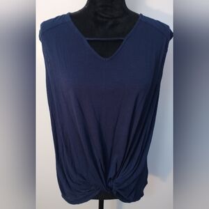 Rock & Republic Navy Twist Front Tank Top
